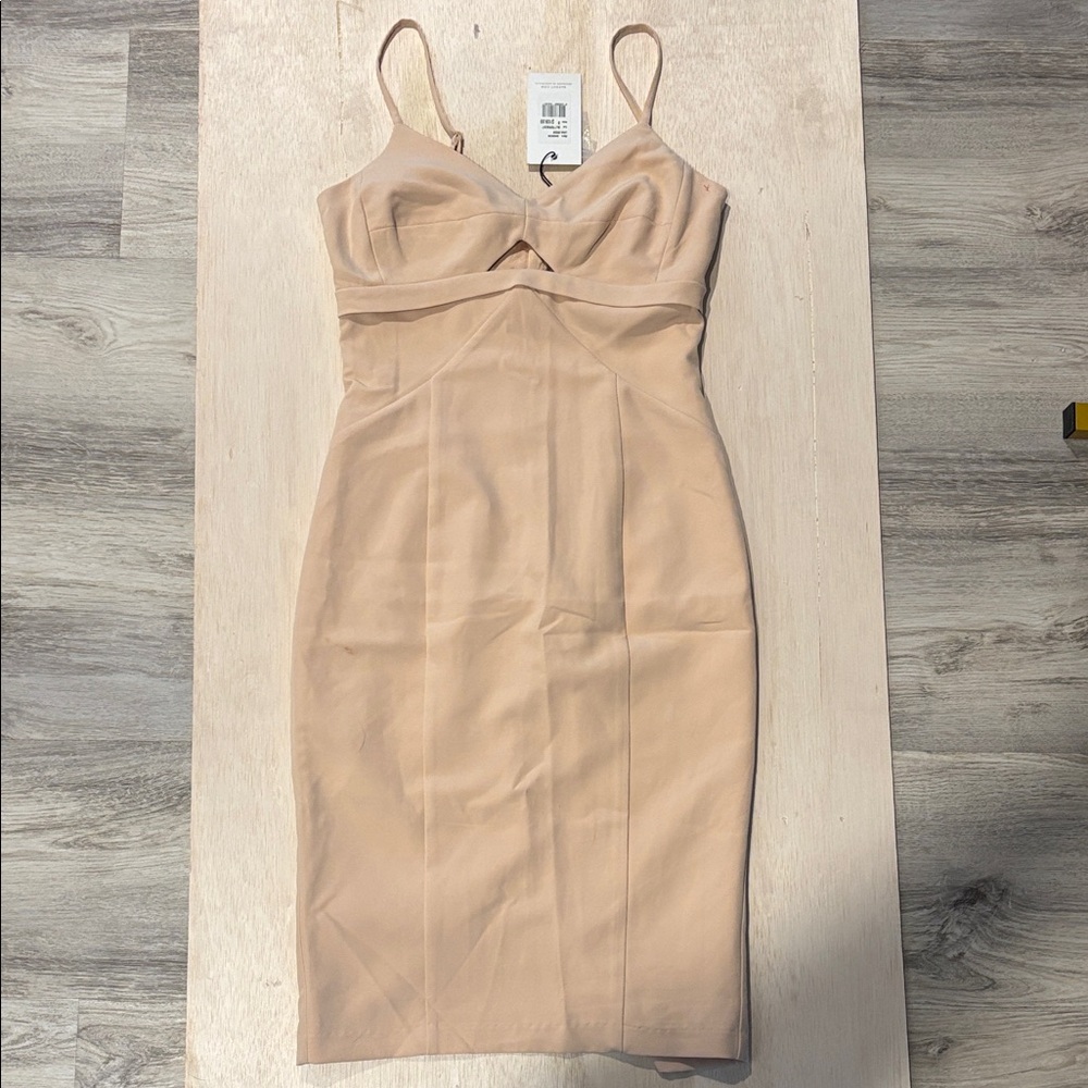Bardot Beige Spaghetti-Strap Midi Dress